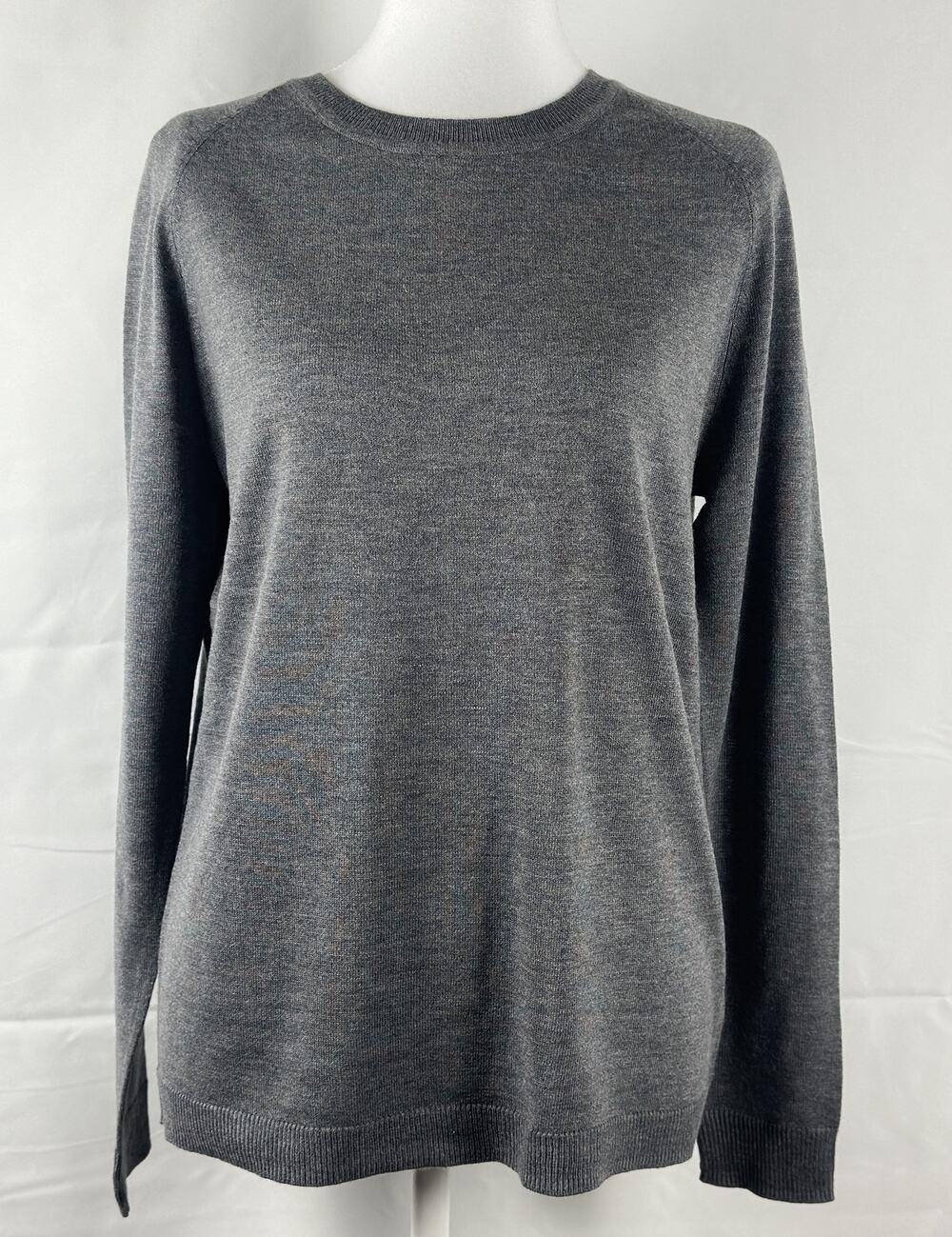 NWT Zenana Gray Lightweight Crew Neck Sweater Long Sleeve Soft Pullover SZ L